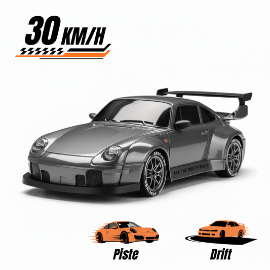 Porsche 911 GT2 1/24 – Voiture Télécommandée Drift et Piste 30 km/h